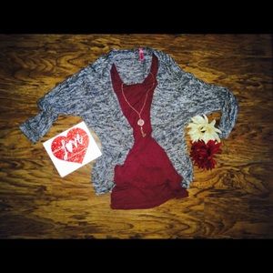 Heathered grey cardigan